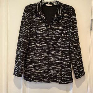 Erm London Jacket Size Small Womens Black And White Print Long Sleeve Blazer